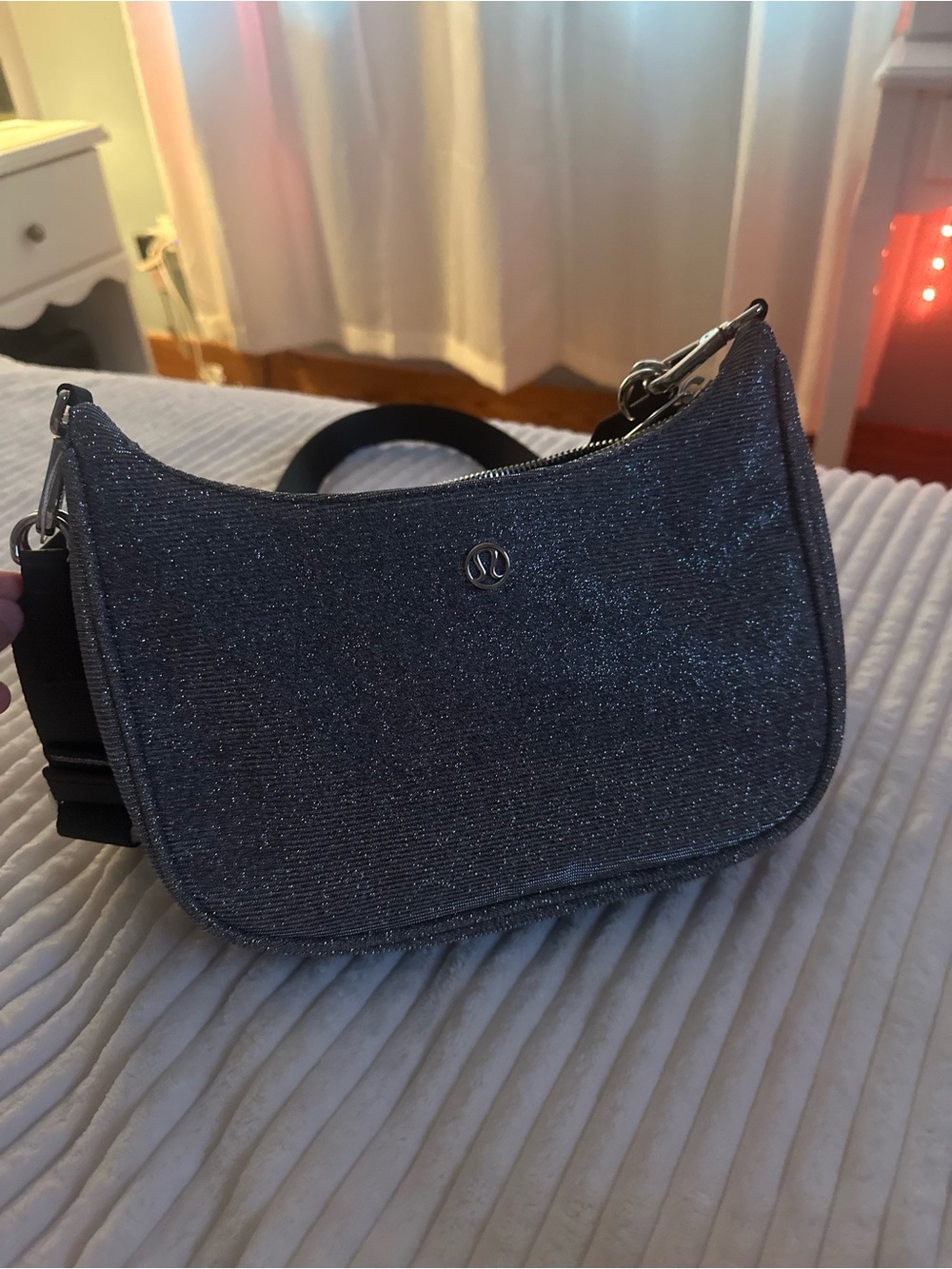 lululemon athletica Silver Sparkle Mini Shoulder Bag